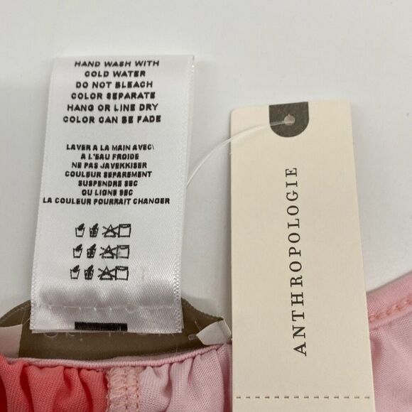 Anthropologie eri+ali Wrap Surplice Crop Top Color‎ Block Pink XS New - Picture 9 of 9